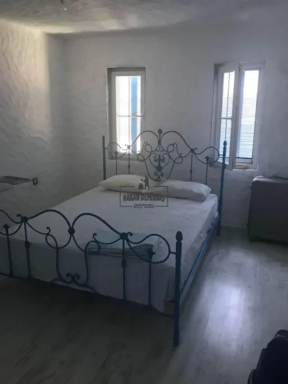 çift kişilik mavi ferforje yatak - Görsel 2